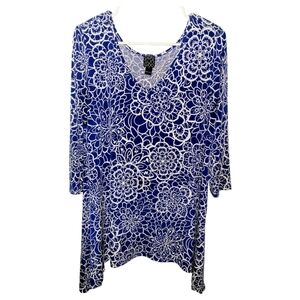 Clara Sunwoo Long V-Neck Tunic Women's Size Large Wrinkle Free Sun Woo